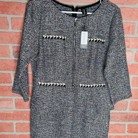 Chic Long Sleeve Gray Dress - Picture 2 of 6